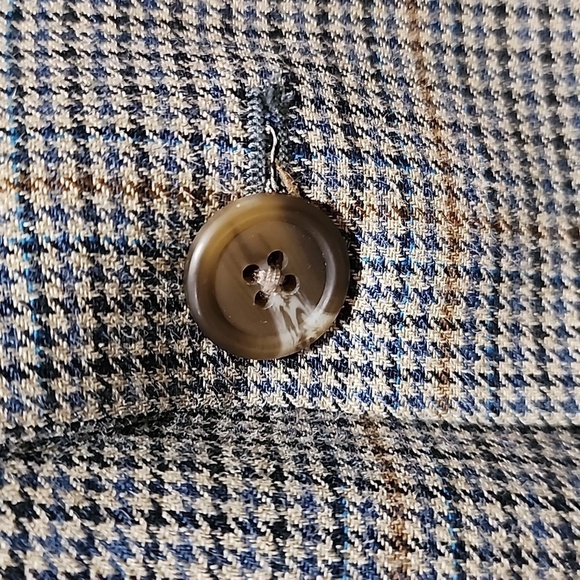 Ralph Lauren Suit Jacket 2 Button Wool/Silk Blazer Houndstooth Coat size 44R - Picture 2 of 12